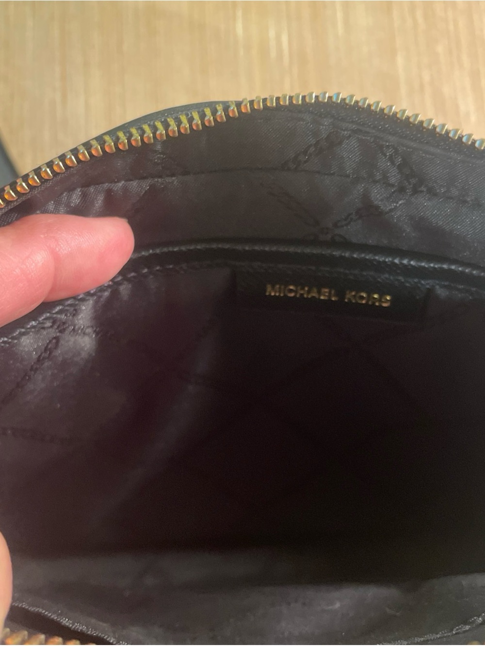 Michael Kors Black Crossbody with Gold Chain Strap - Picture 7 of 13